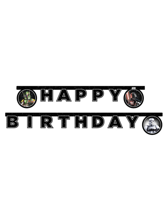 Guirlande en carton Happy Birthday Star Wars Galaxy 2 m