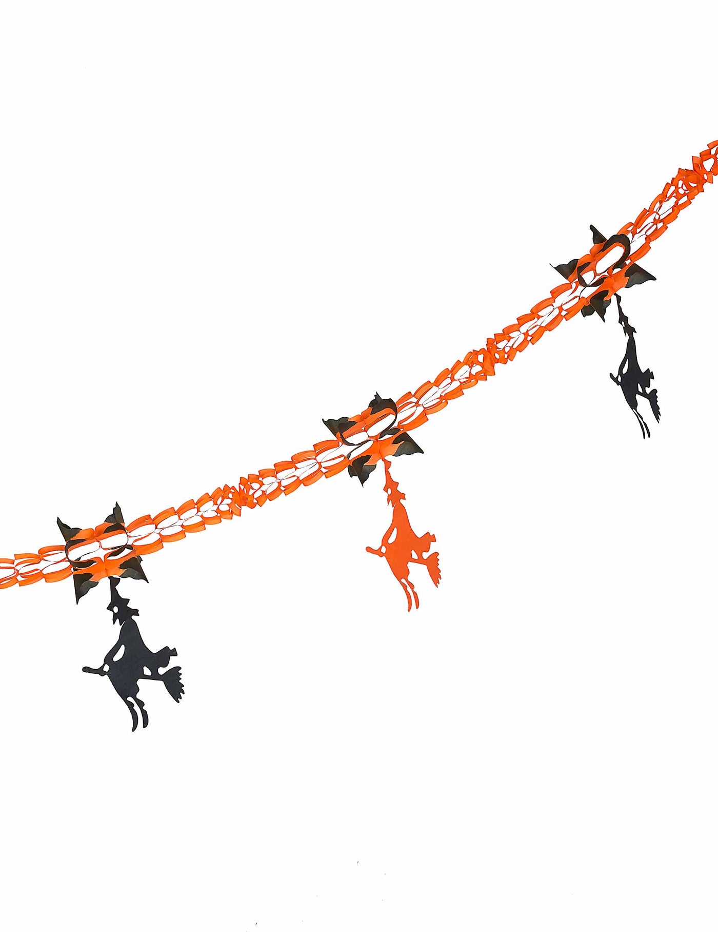 Guirlande en papier sorcière orange et noire Halloween 240 cm