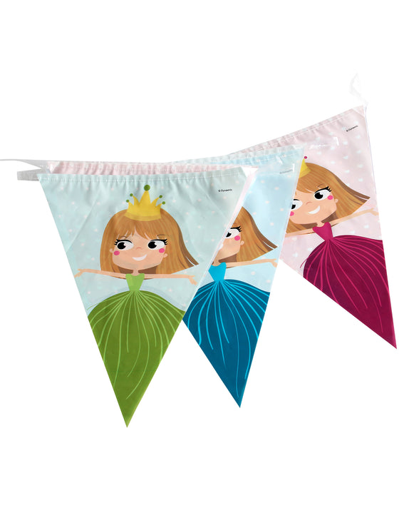 Guirlande en plastique fanions princesse 270 cm
