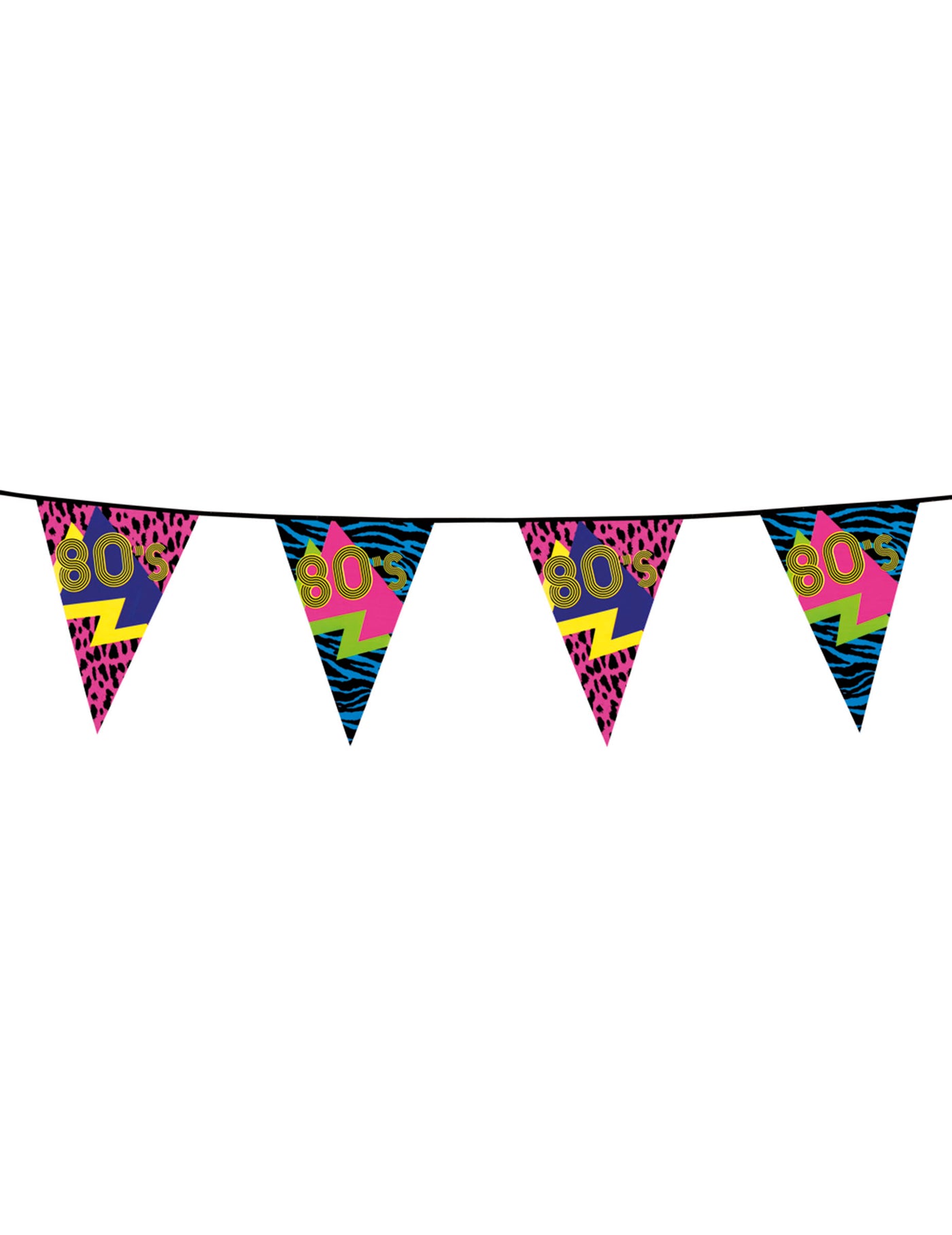 Guirlande fanions 80's Party 6 m