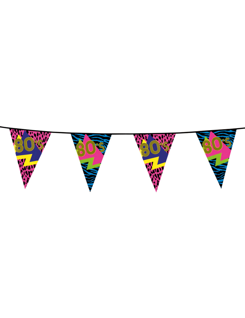 Guirlande fanions 80's Party 6 m
