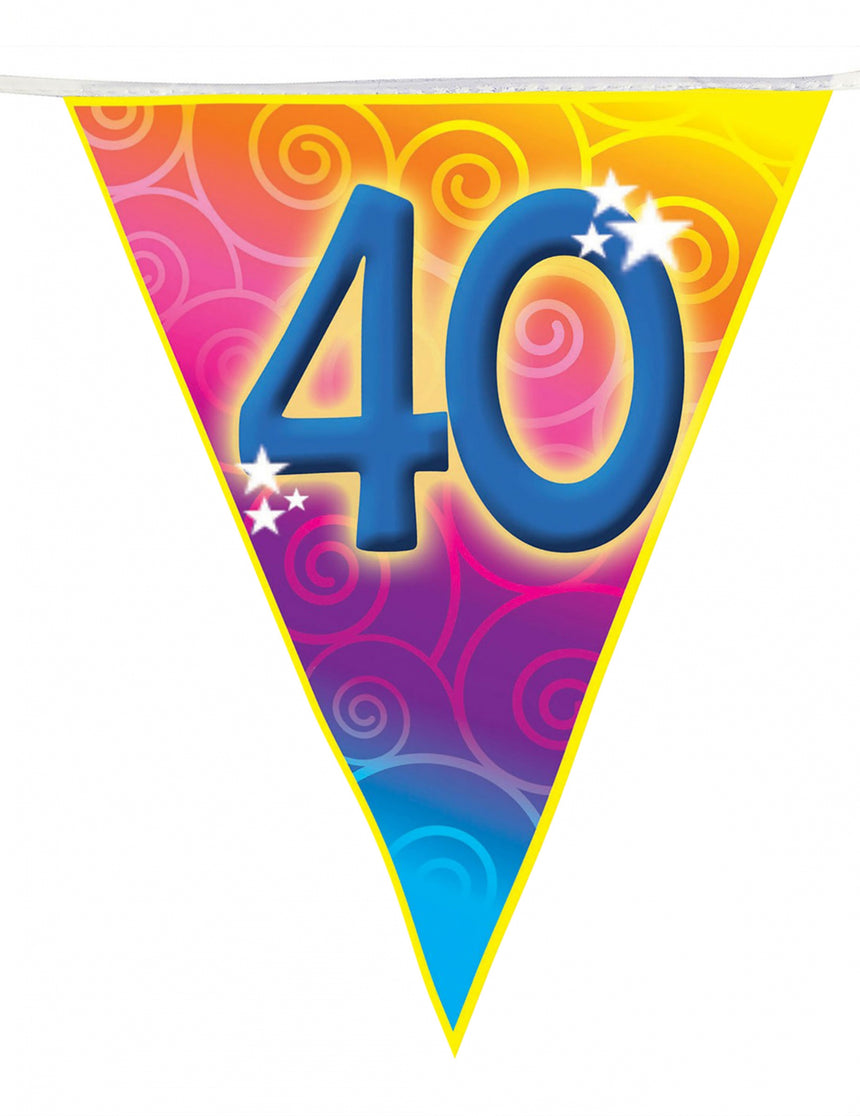 Guirlande fanions âge 40 ans 5 m