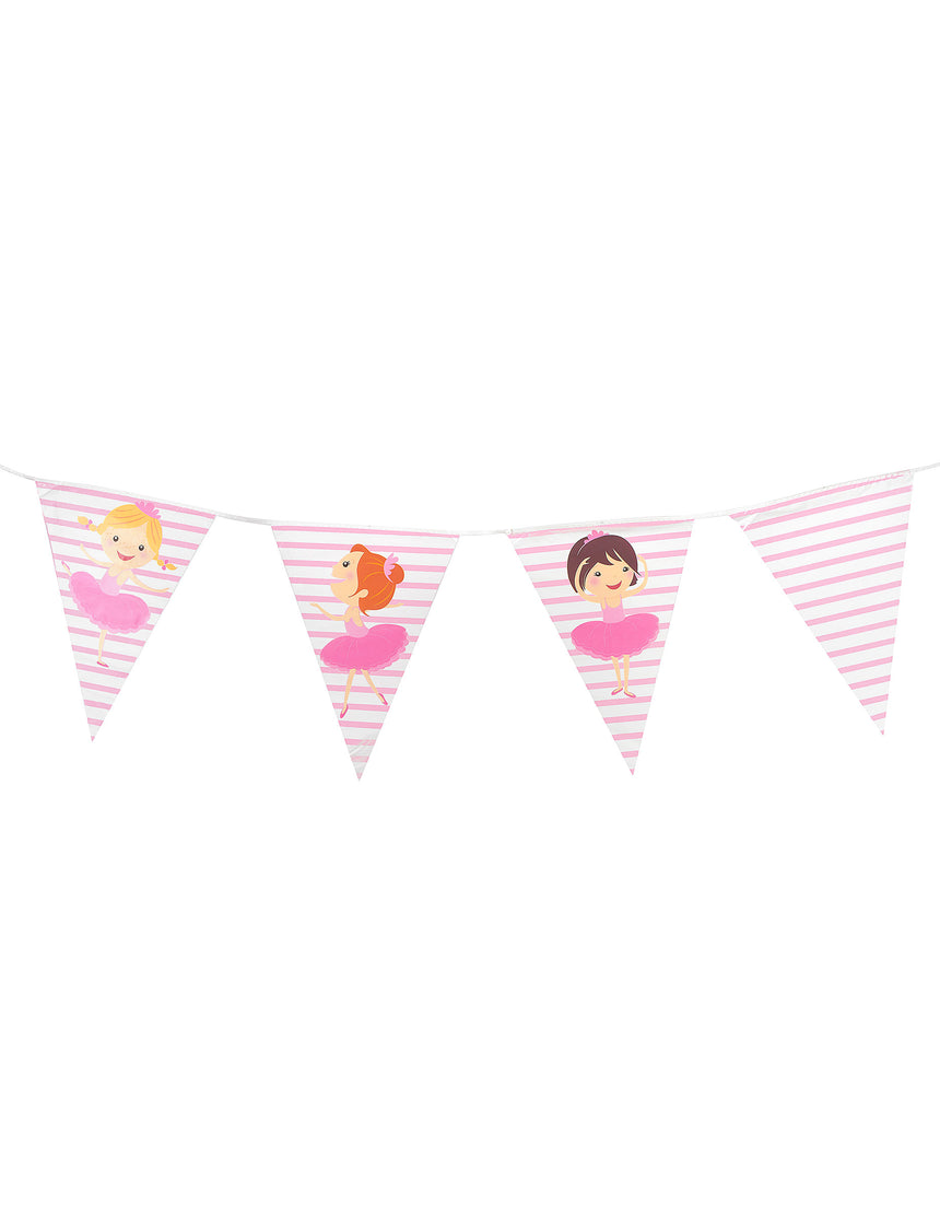Guirlande en plastique fanions ballerines 270 cm