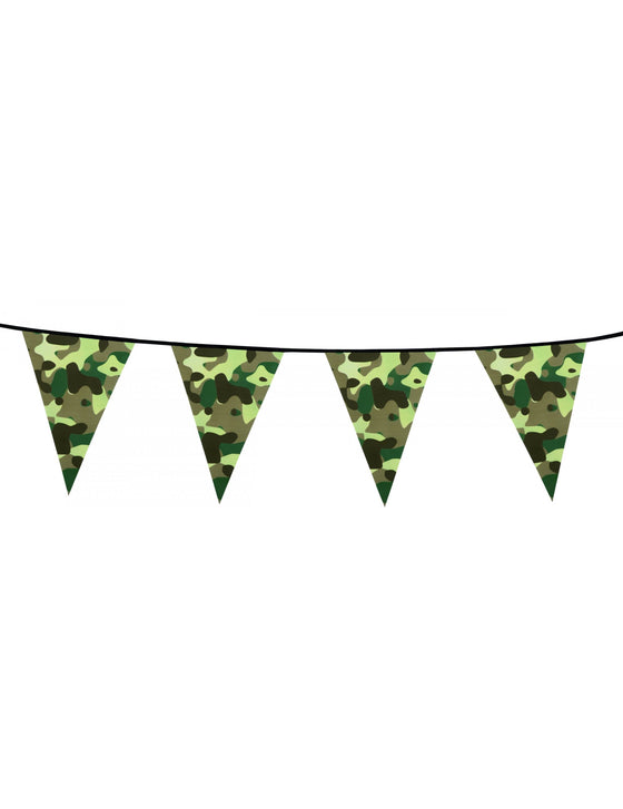Guirlande fanions papier Camouflage 6 m