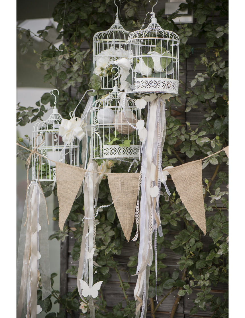 Guirlande fanions en jute 3 m mariage champêtre