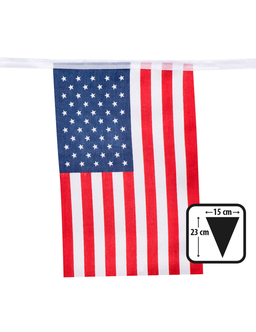 Guirlande fanions USA 4 mètres