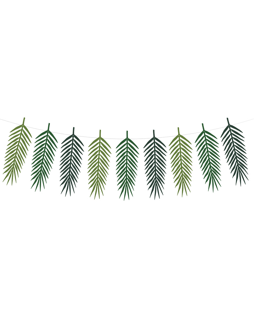 Guirlande feuilles exotiques aloha 1.25 m, 9 feuilles de palmier