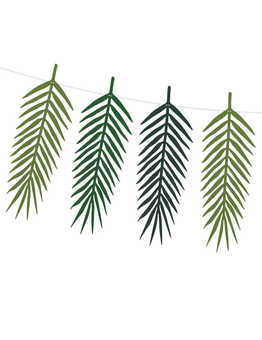 Guirlande feuilles exotiques aloha 1.25 m, 9 feuilles de palmier