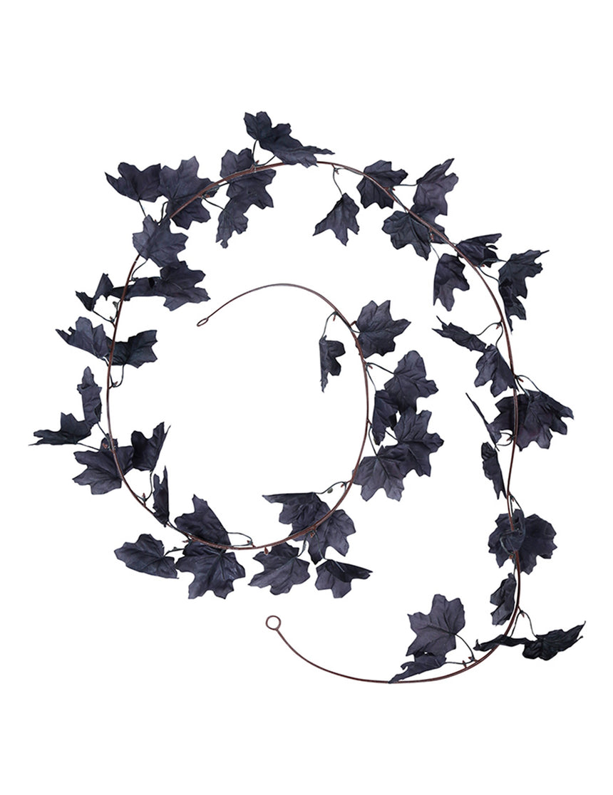 Guirlande feuilles noires 180 cm