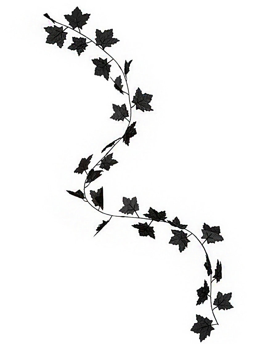 Guirlande feuilles noires 180 cm