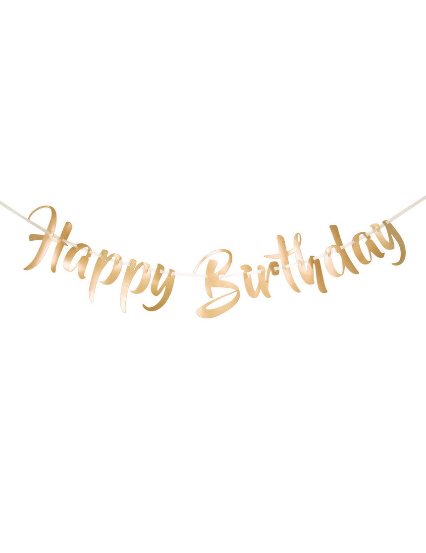 Guirlande happy birthday dorée 1 m