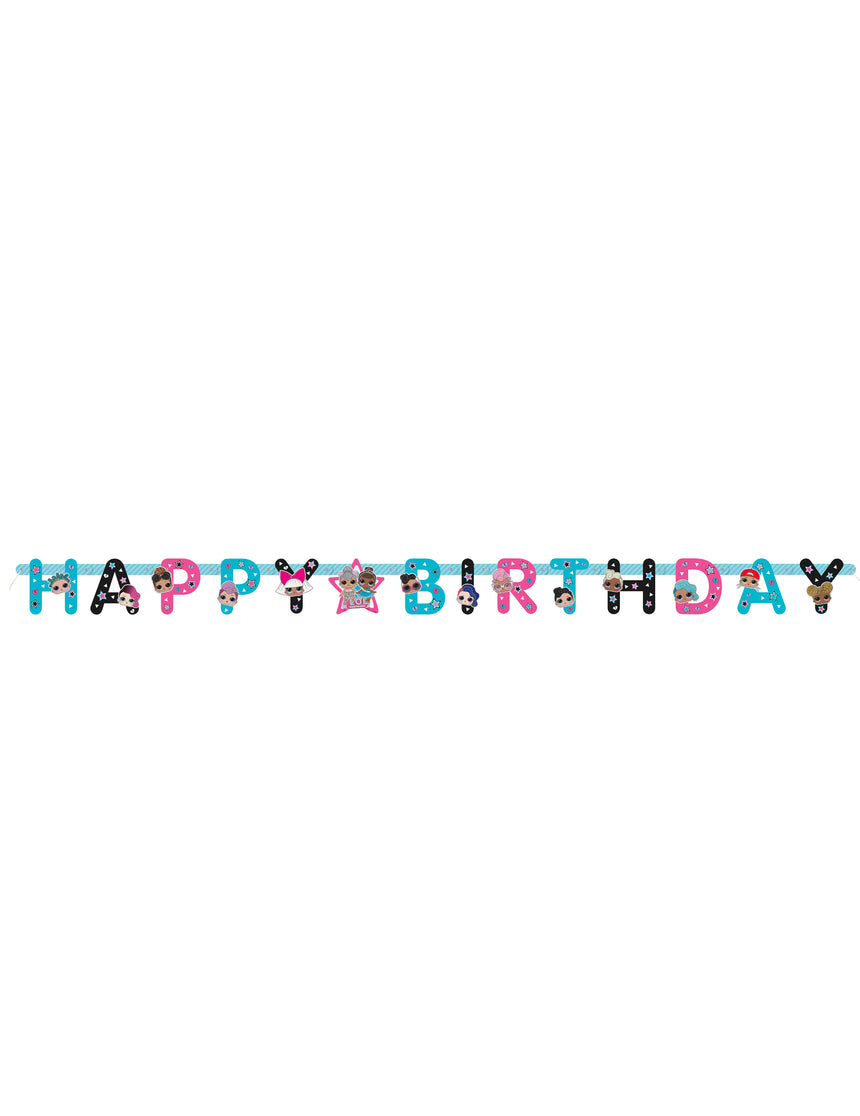 Guirlande Happy Birthday en carton LOL Surprise 1,69 m