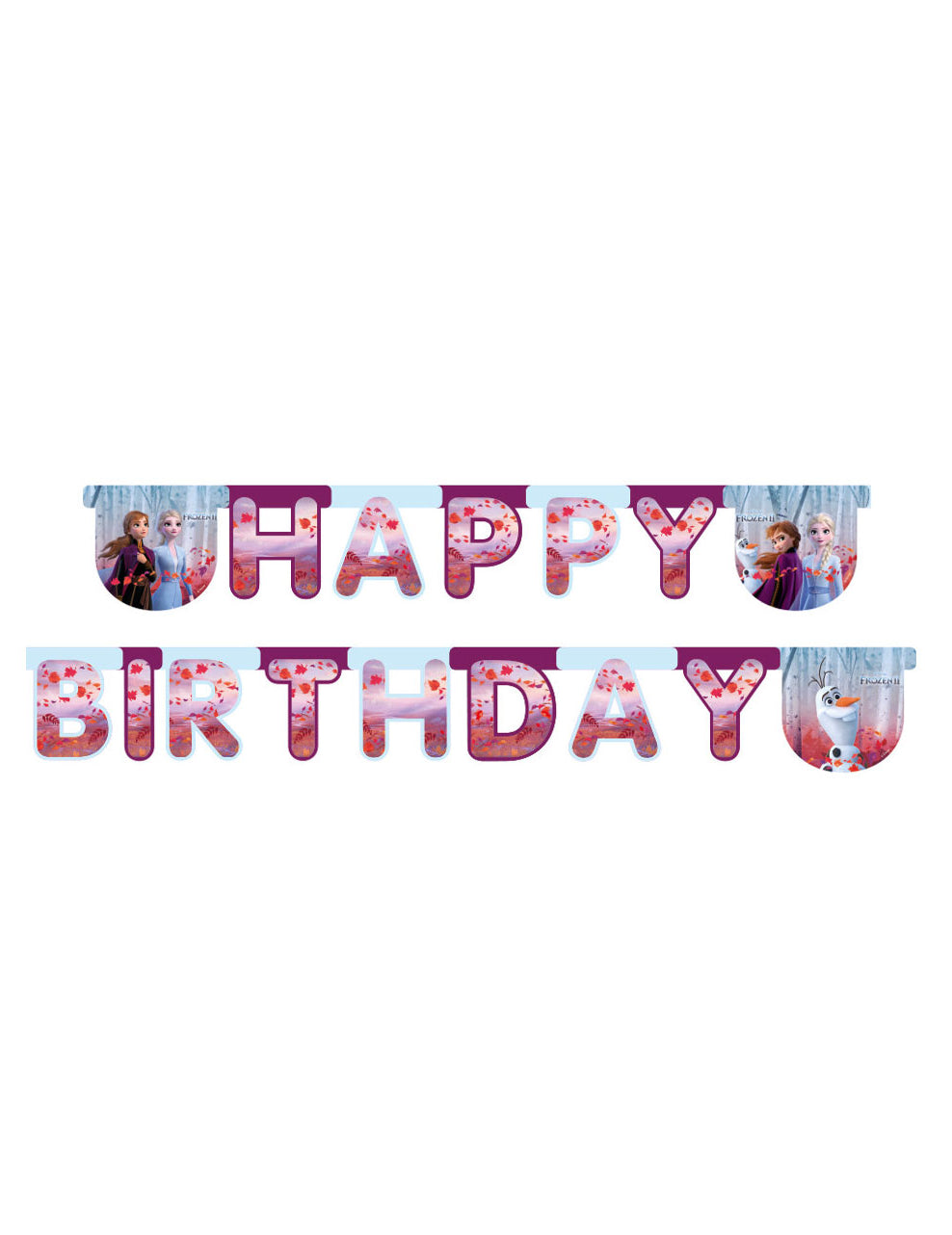 Guirlande happy birthday La Reine des Neiges 2 200 x 16 cm