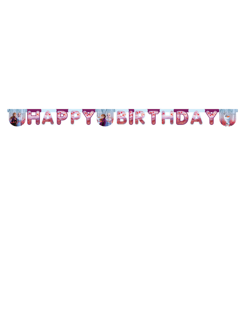 Guirlande happy birthday La Reine des Neiges 2 200 x 16 cm