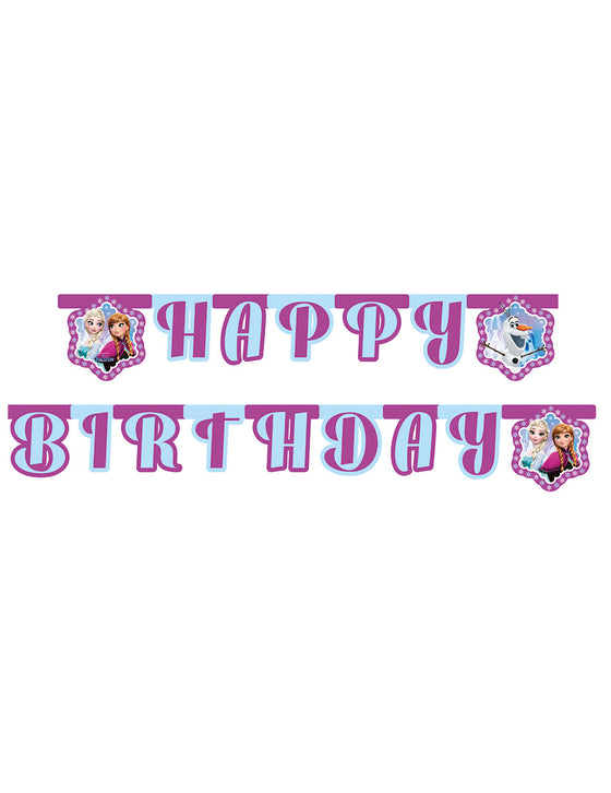 Guirlande Happy Birthday La Reine des Neiges Flocons 2,10 m