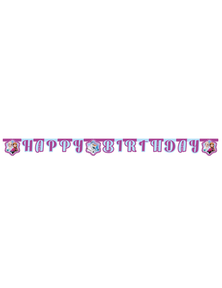 Guirlande Happy Birthday La Reine des Neiges Flocons 2,10 m