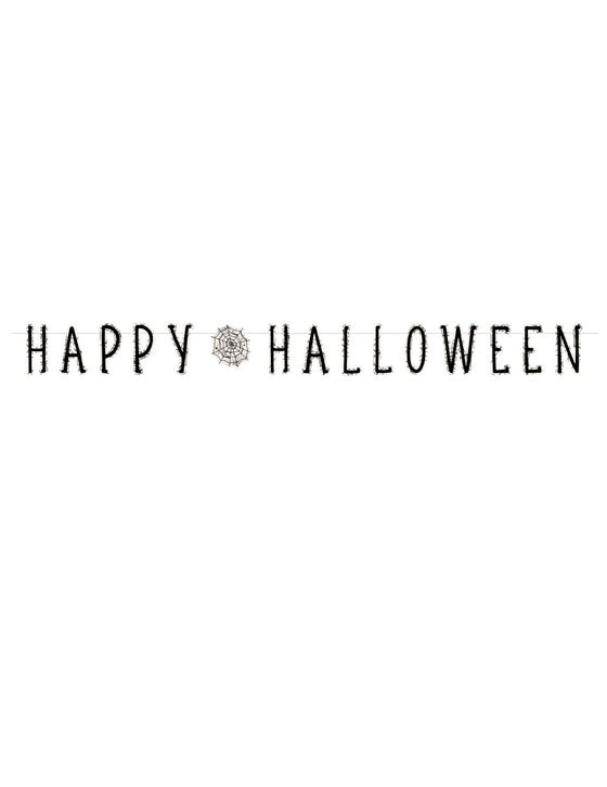 Guirlande Happy Halloween toile d'araignée 180 cm