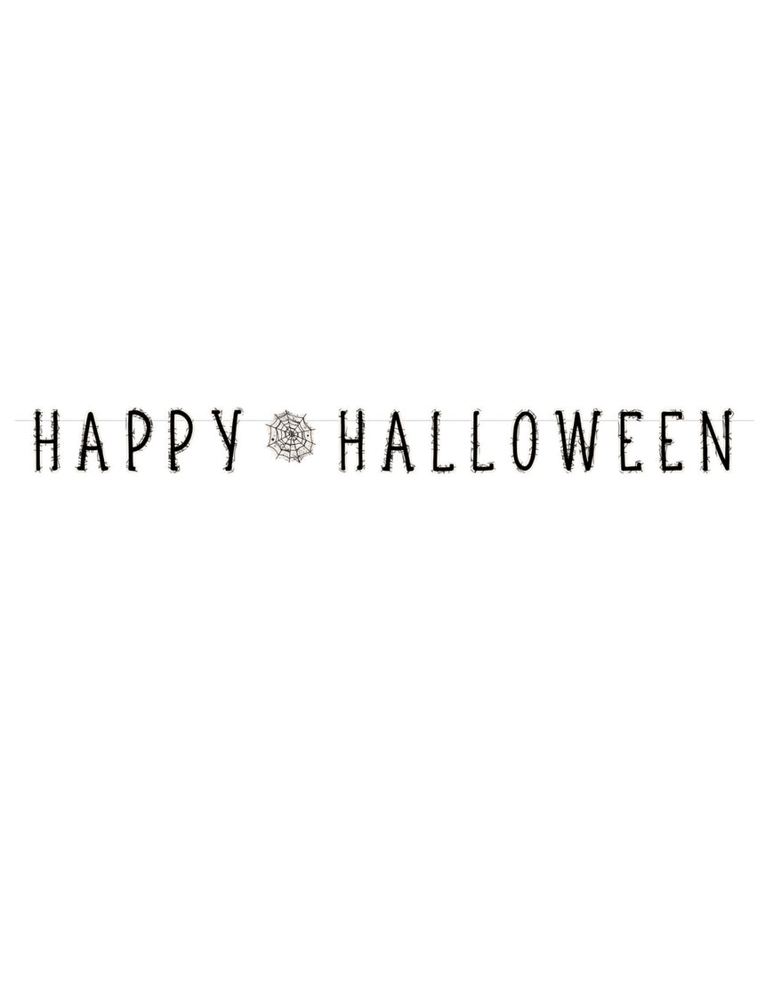 Guirlande Happy Halloween toile d'araignée 180 cm