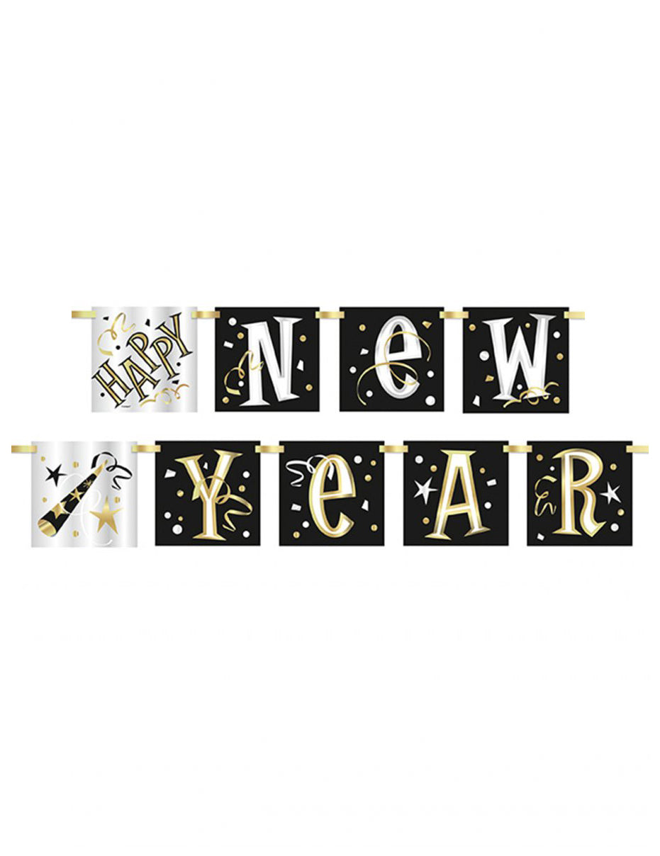 Guirlande en carton Happy New Year 1,50 m