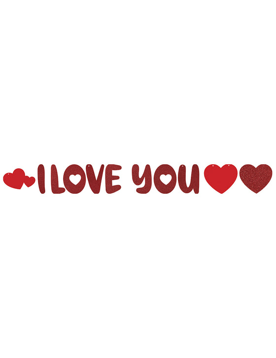 Guirlande en carton cœur I love you 3m