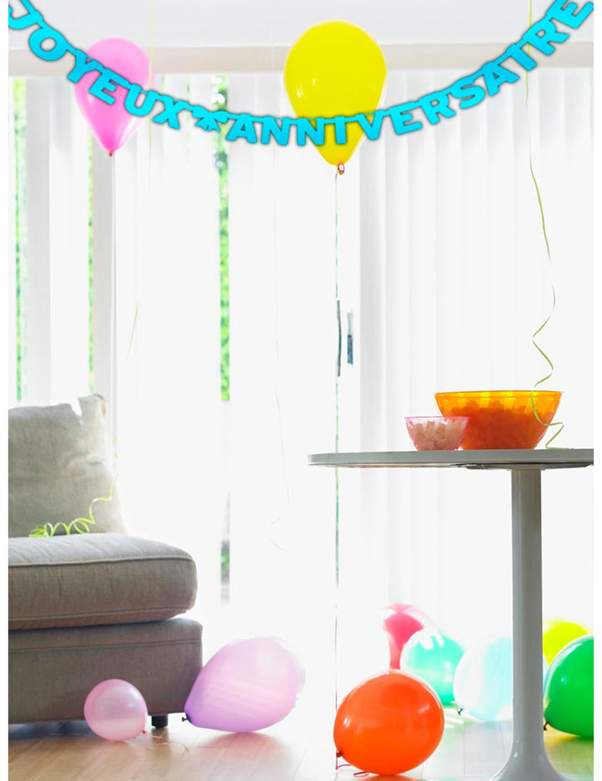 Guirlande Joyeux Anniversaire bleue 280 cm