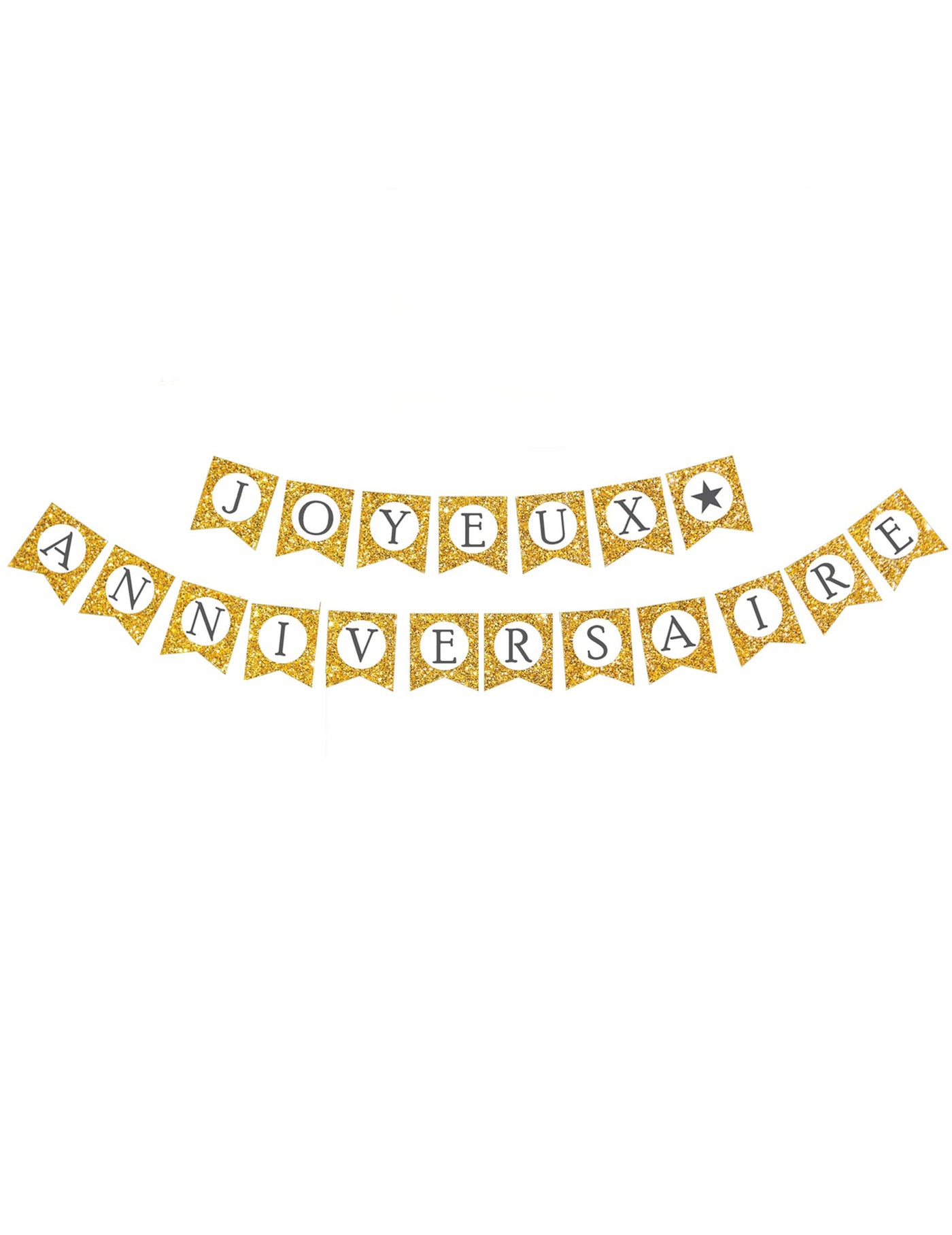 Guirlande Joyeux Anniversaire or pailletée