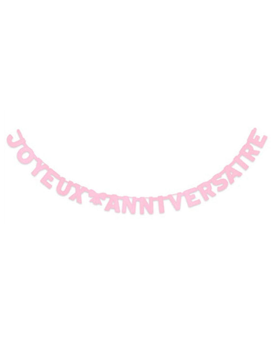 Guirlande Joyeux Anniversaire rose 280 cm