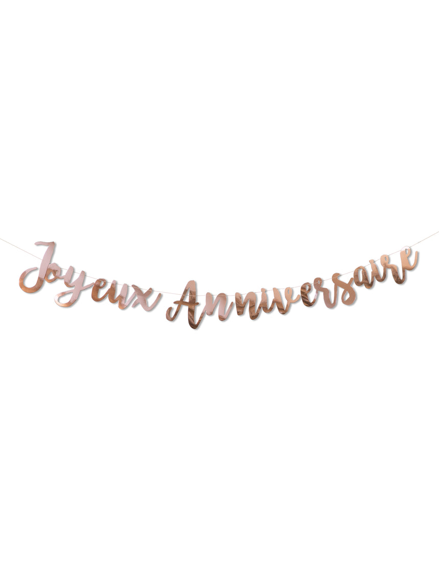 Guirlande Joyeux Anniversaire rose gold 1,80 m