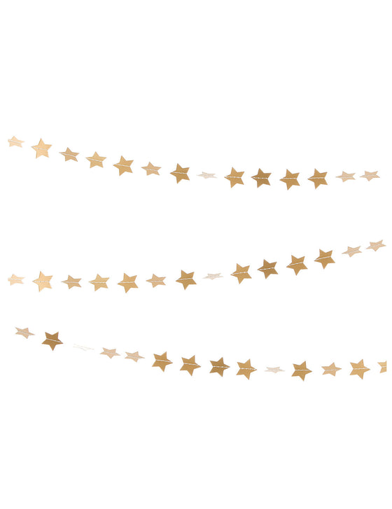 Guirlande mini étoiles dorées pailletées 2,5 m