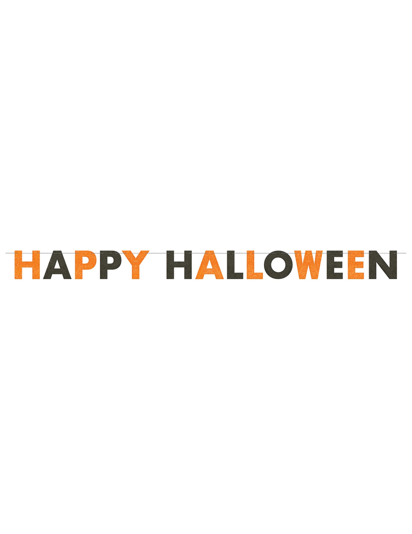 Guirlande pailleté Happy Halloween orange et noire 2,74 m