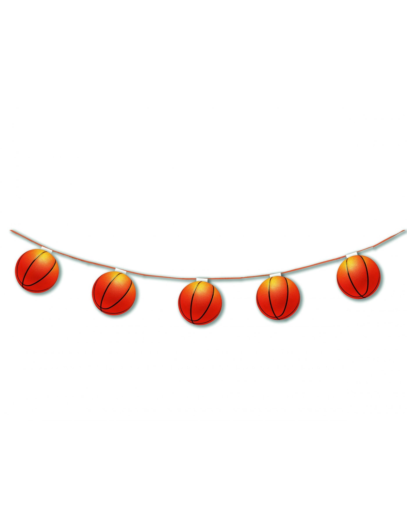 Guirlande papier ignifugé 8 Ballons de basket 3,20 m