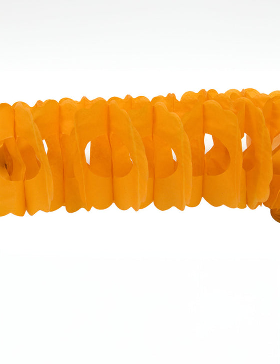 Guirlande papier orange 15cm x 4m pour décoration de fête