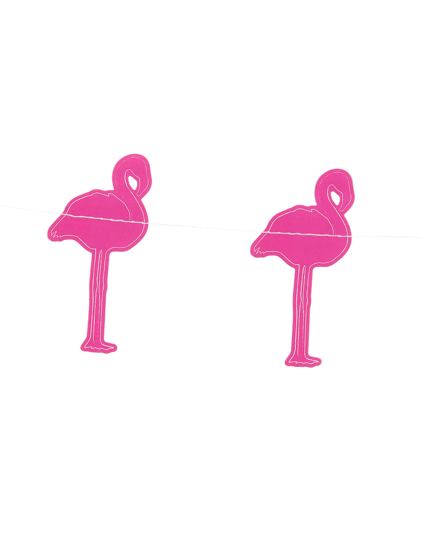 Guirlande petits flamants roses en carton 3 m