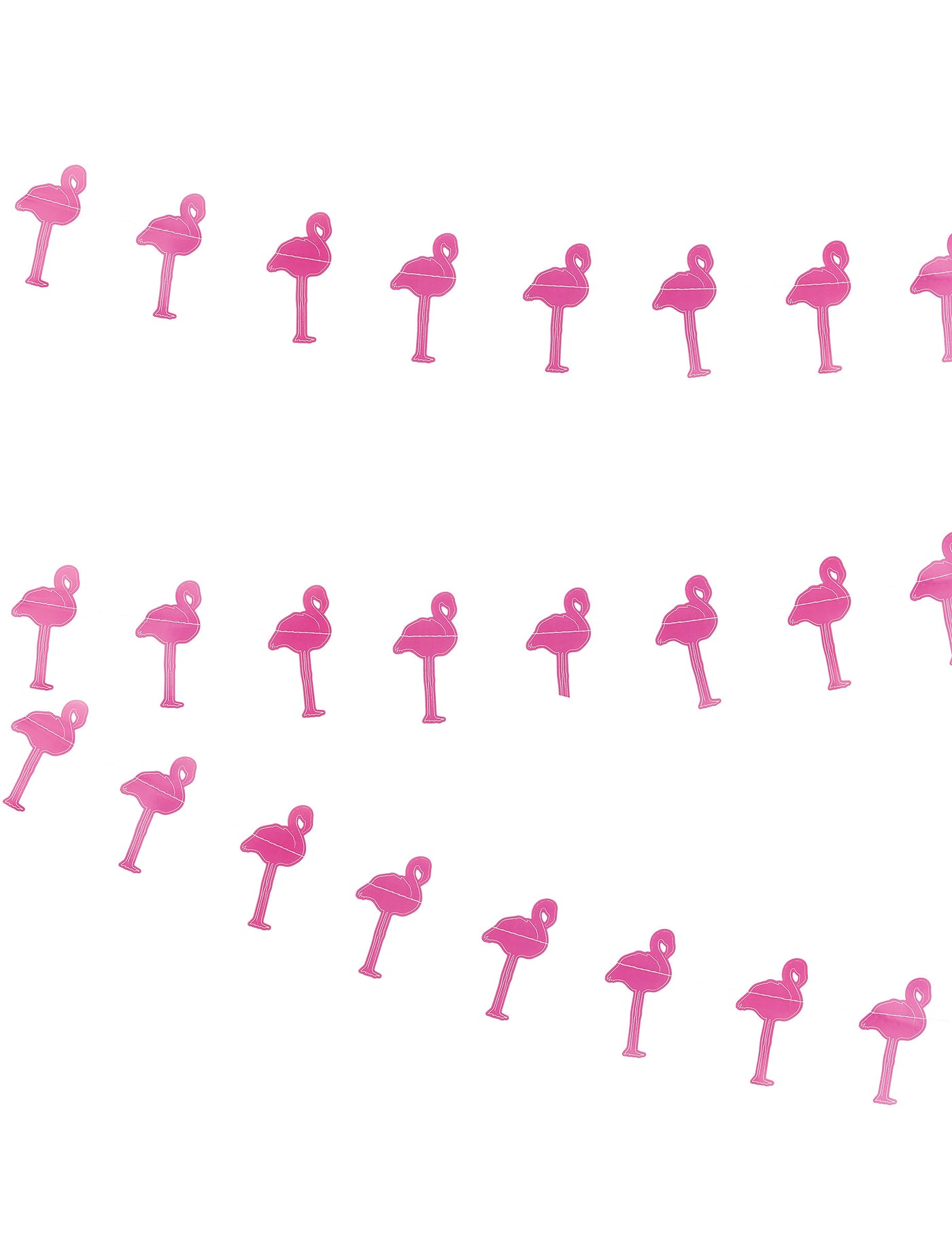 Guirlande petits flamants roses en carton 3 m