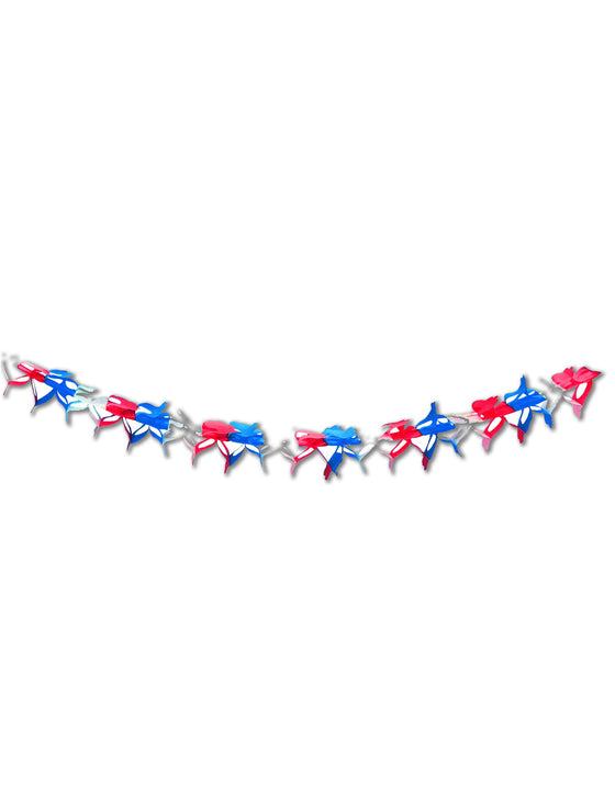 Guirlande zinnia tricolore papier ignifugé 4,5 m