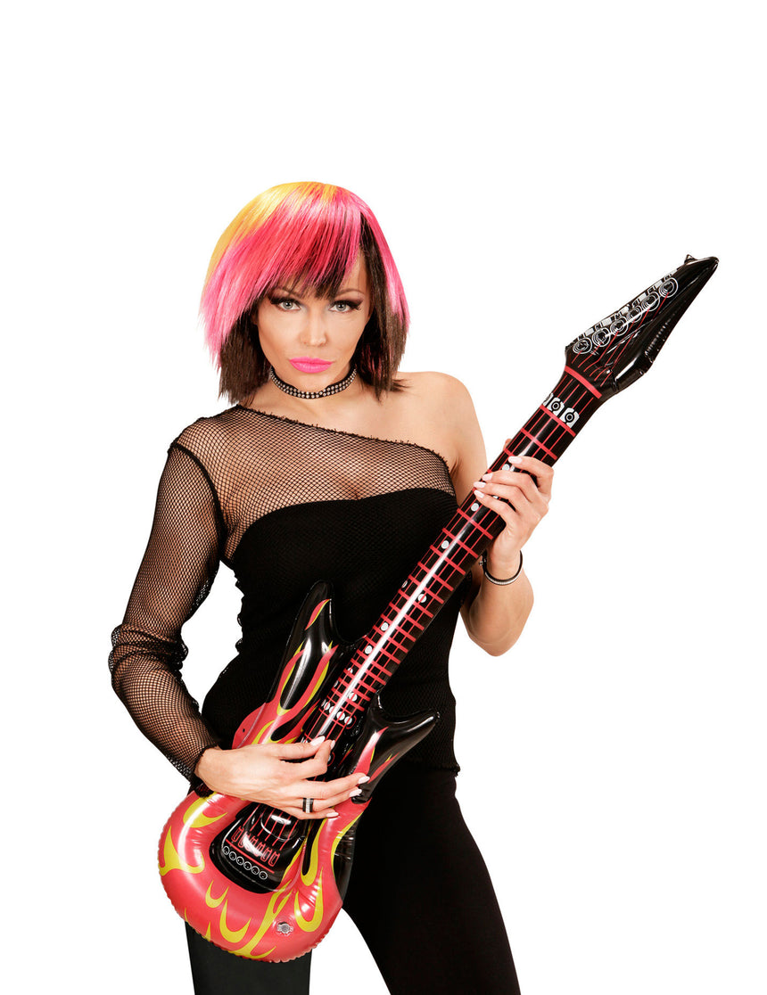 Guitare rock en flammes gonflable 105 cm