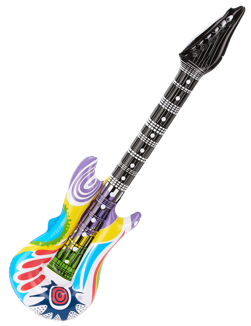 Guitare rock gonflable bariolée adulte
