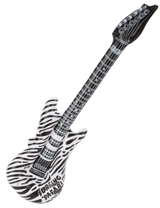 Guitare rock gonflable zébrée adulte