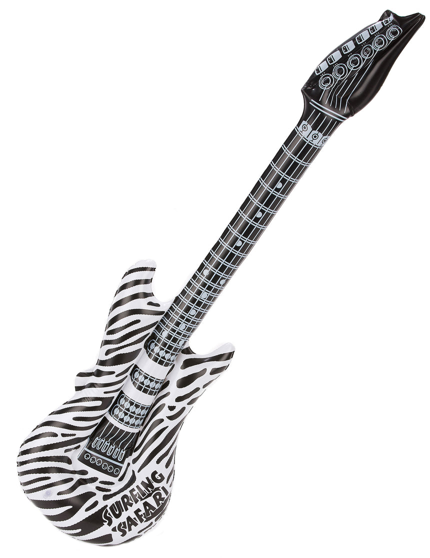 Guitare rock gonflable zébrée adulte