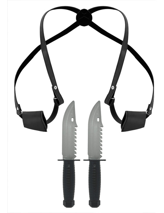 Holster avec 2 couteaux adulte