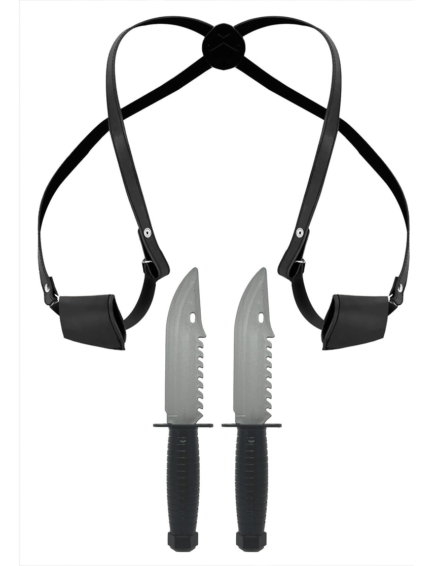 Holster avec 2 couteaux adulte