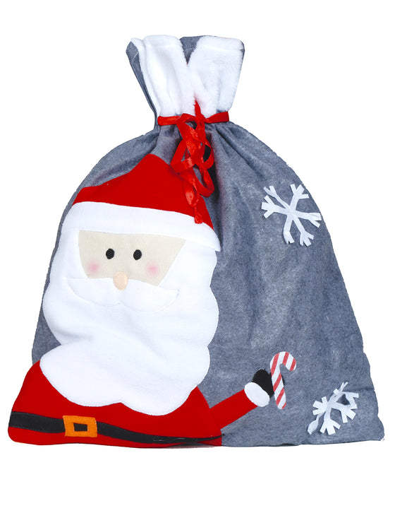 Hotte de Noël grise 50 x 60 cm