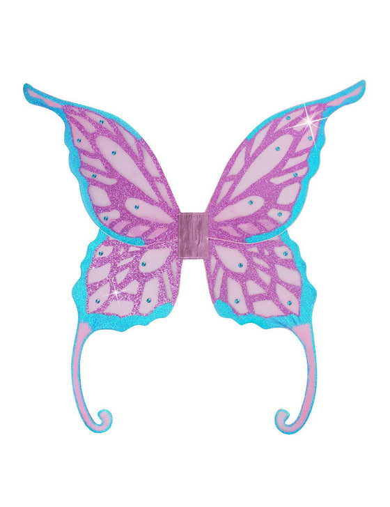 Ailes de fée turquoise et violettes 85 X 88 cm