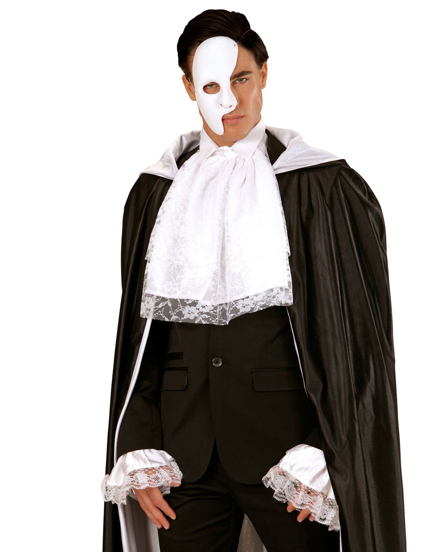 Jabot et manchettes dentelle blanche adulte