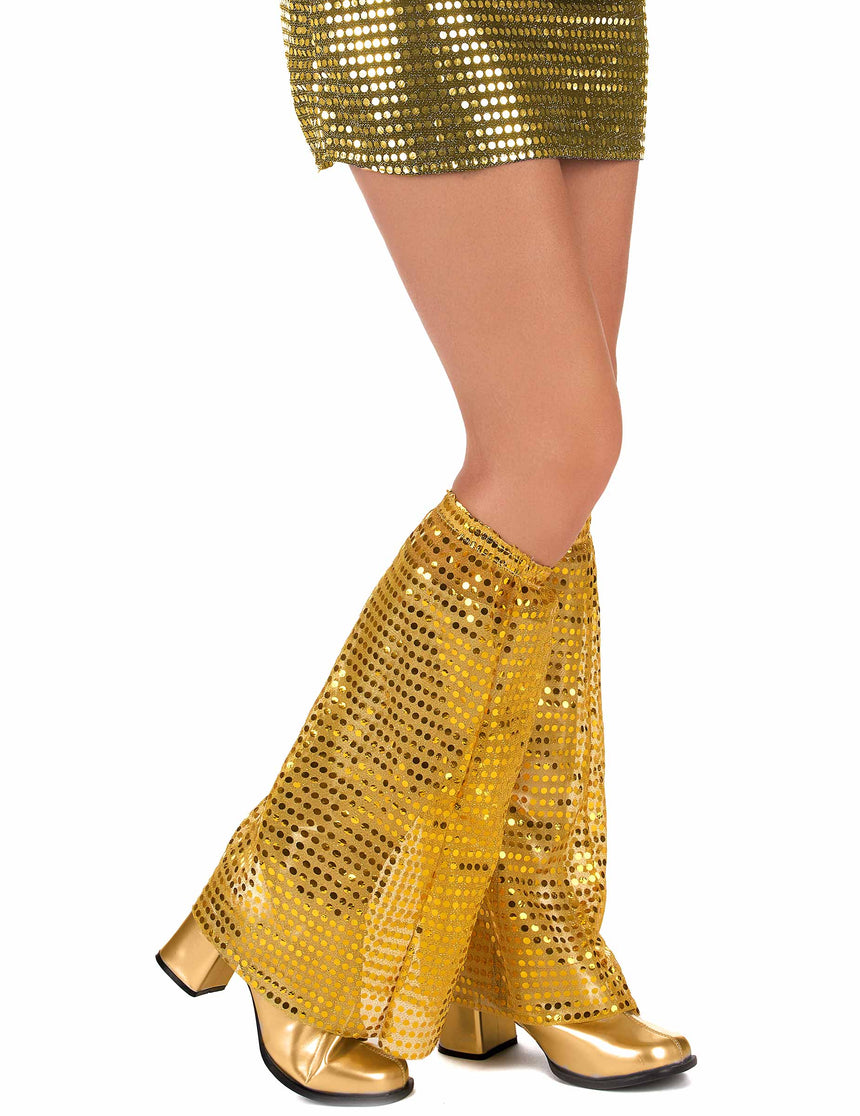 Jambières à paillettes or adulte