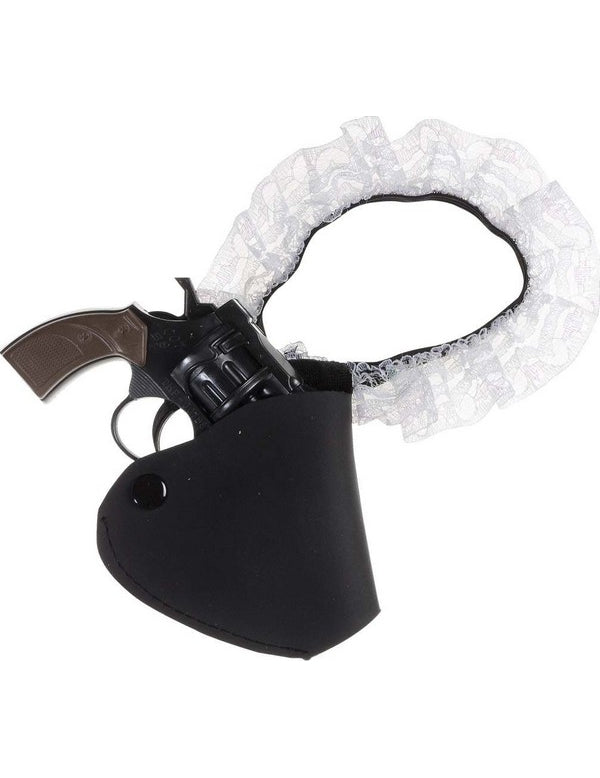Jarretière porte revolver sexy femme en plastique