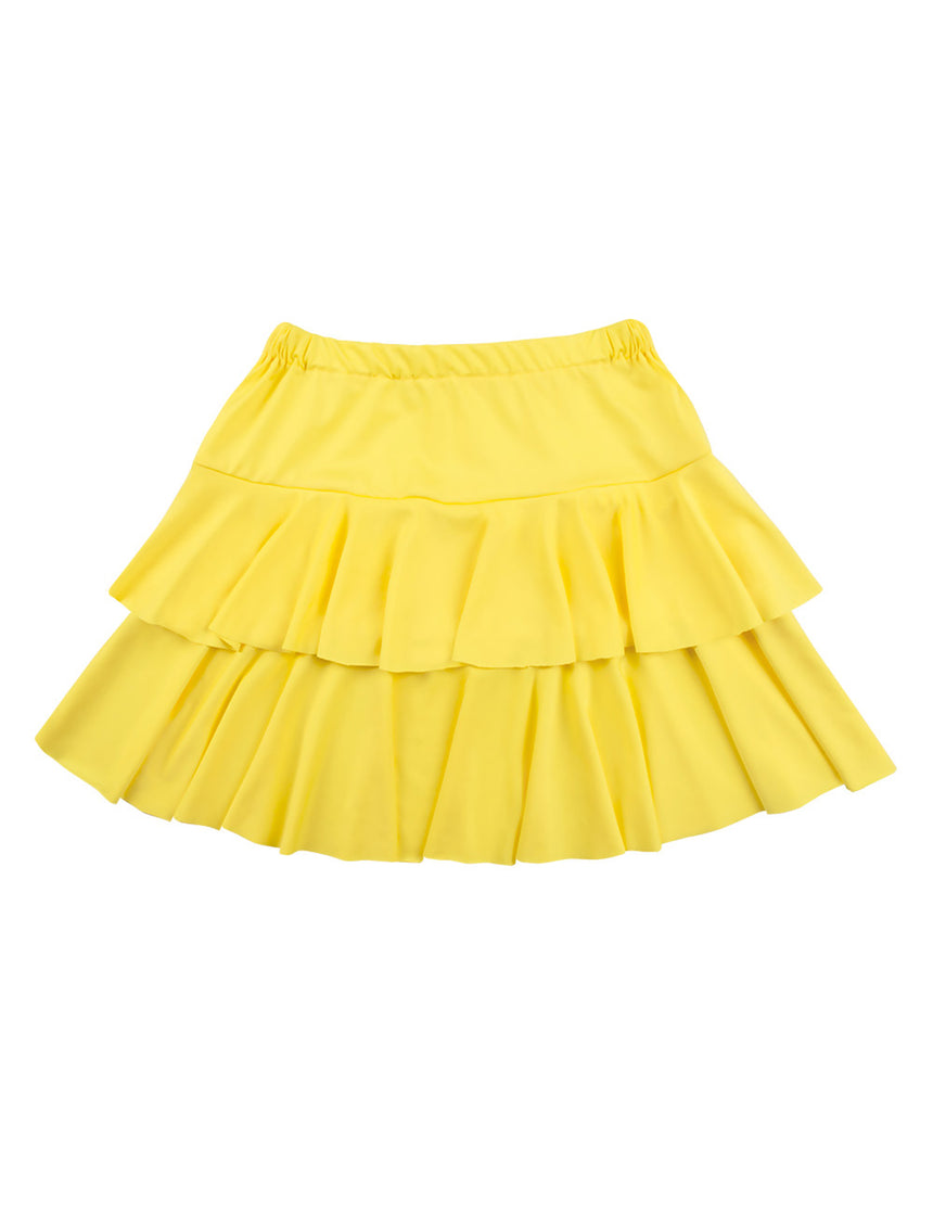 Jupe à volants jaune fluo adulte