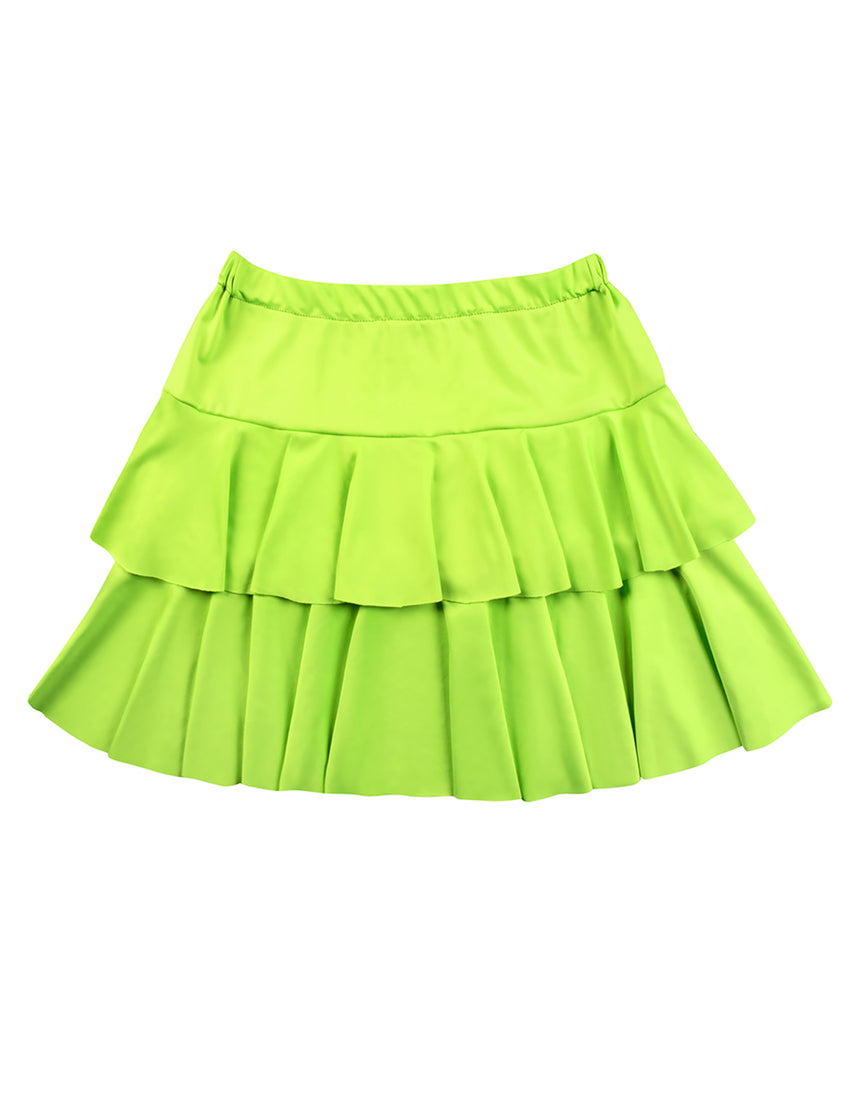 Jupe à volants verte fluo adulte