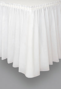 Jupe de table en plastique blanc adhésive 73 x 426 cm