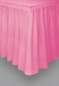 Jupe de table rose en plastique 73 x 426 cm